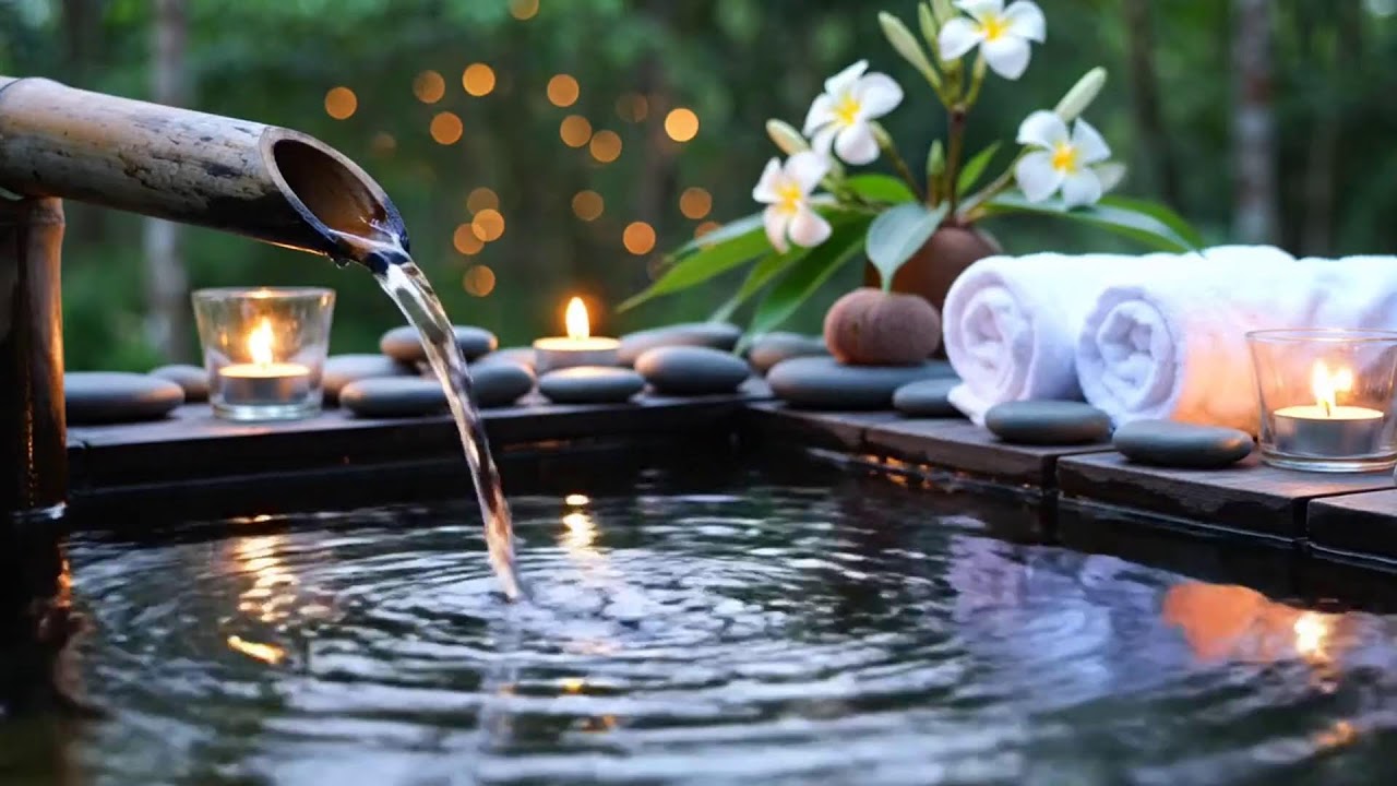 Relaxing Music with Bamboo Water Sounds 🍃 Deep Healing to Release Stress, Worry Emotional Fatigue