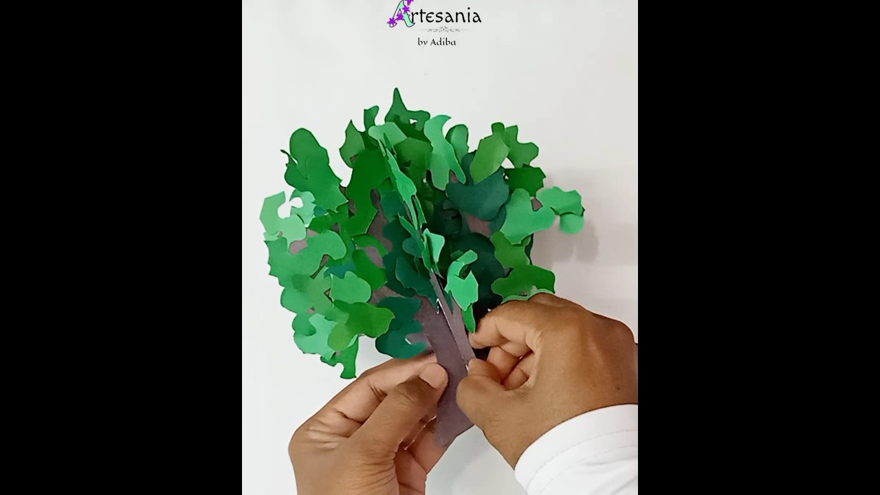 Easiest 3d model of tree. #diy #viralshort #craft #school #project #model #3d #easy #idea #fyp