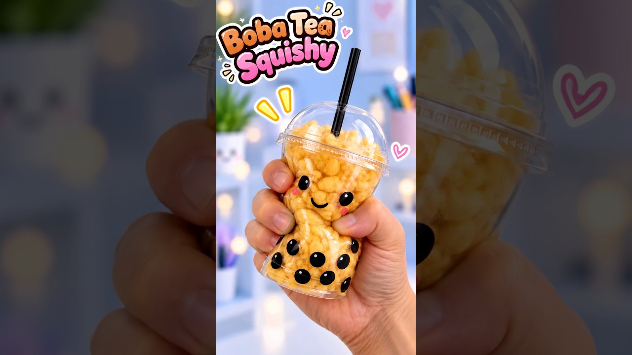 How to Make Boba Tea Squishy #squishy #diysquishy #art #shorts #craft #craftideas #squishytoy #diy