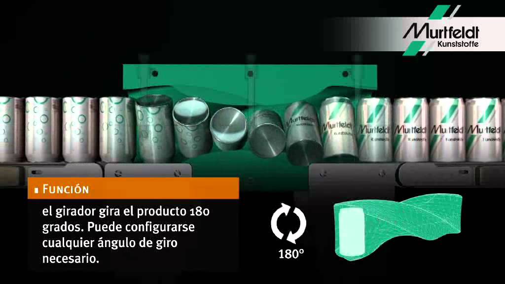 Girador fabricado con 4 piezas para montar entre dos cintas de transporte