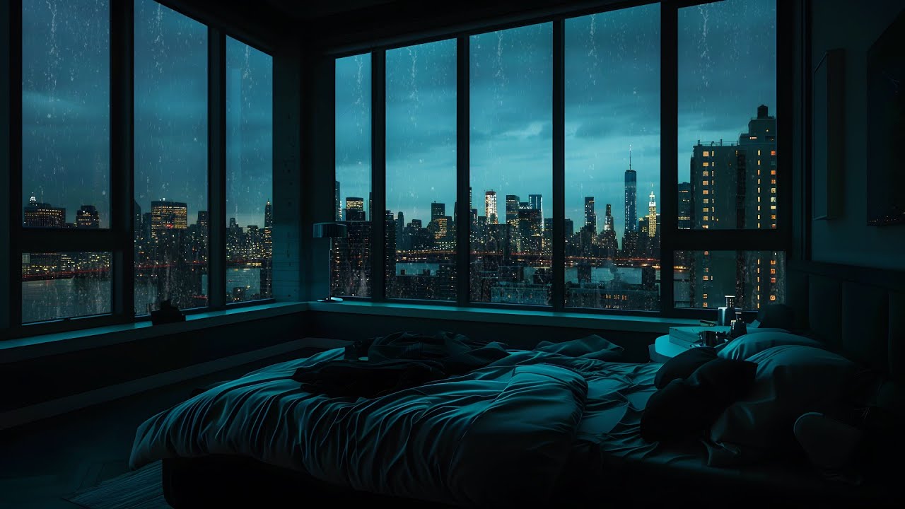 8-Hour Urban Rain for Sleep and Study 🌧️ Peaceful Rain Sounds in the City