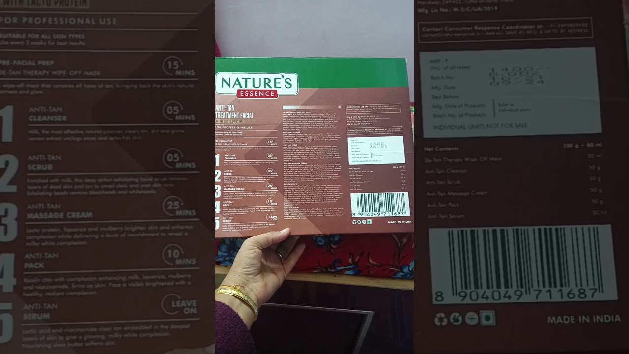 #natures EssENCE#shots ANTI-TAN treatment facial#youtube short# 🥰💞