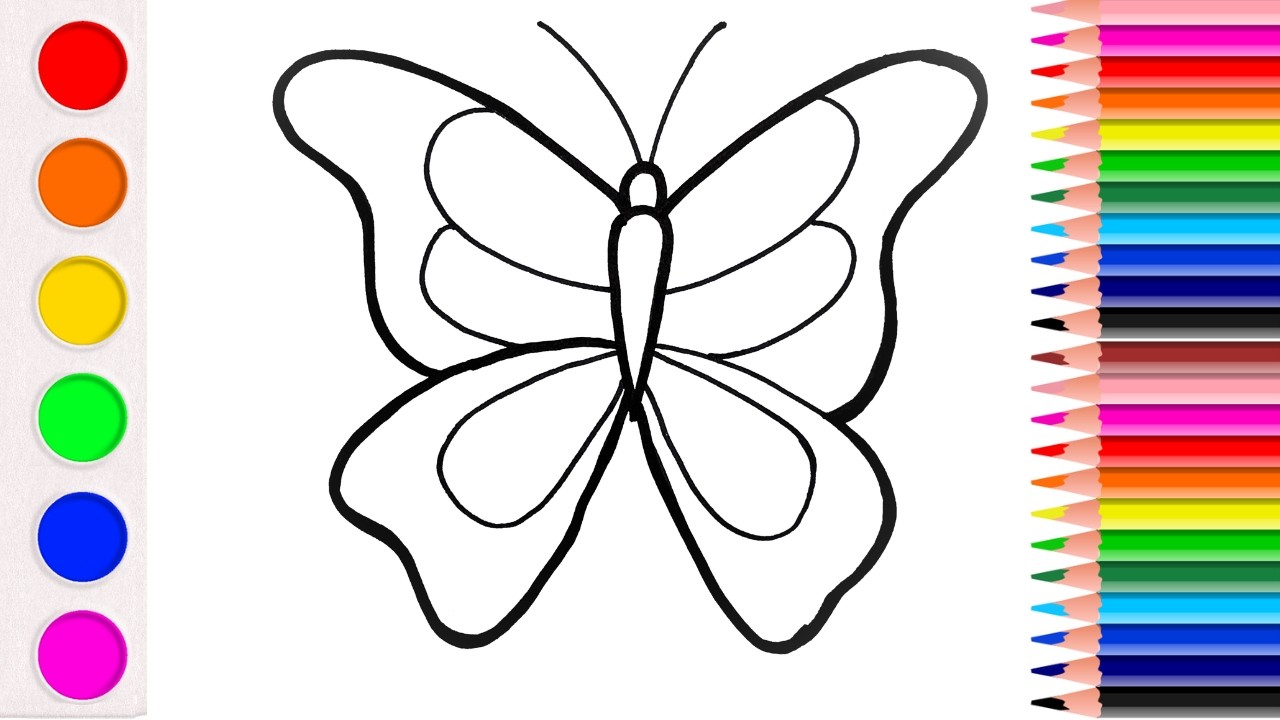 Drawing and Coloring cute Butterfly 🦋| Easy & Fun Step-by-Step 🖍️#drawing #artforkids =