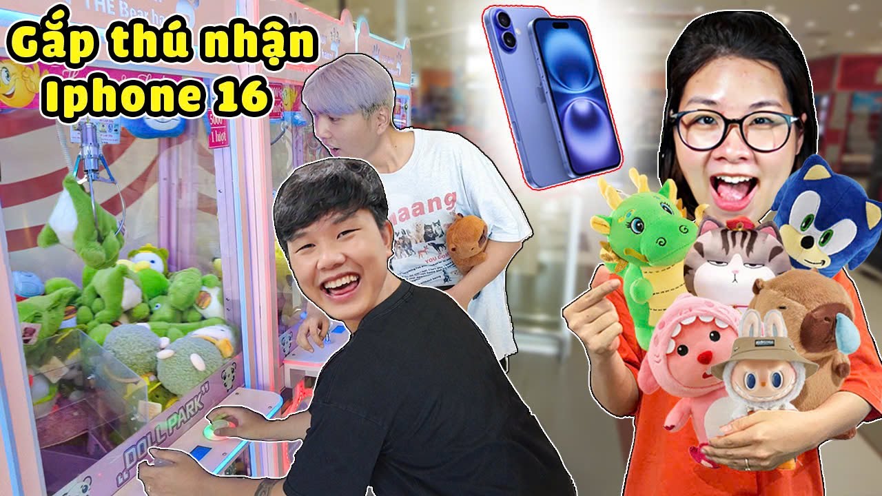 bqThanh Vlog Thử Thách Gắp Thú | Ai Thắng Nhận Iphone 16 Siêu Xịn...