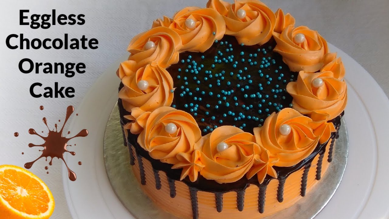Eggless Chocolate Orange Cake ◆ Chocolate Cake with Orange Cream Frosting ~Moumita'sHappy CookingLab