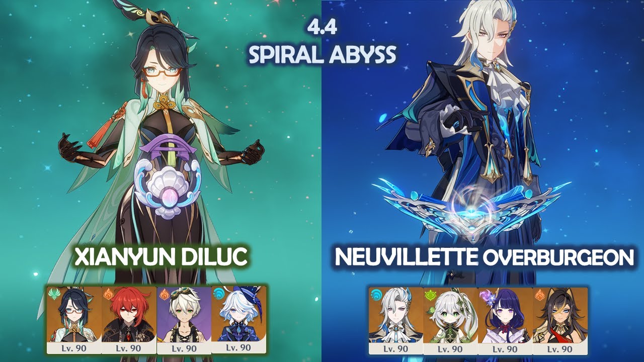 Xianyun Diluc & Neuvillette Hyperburgeon - 4.4 Spiral Abyss - Genshin Impact