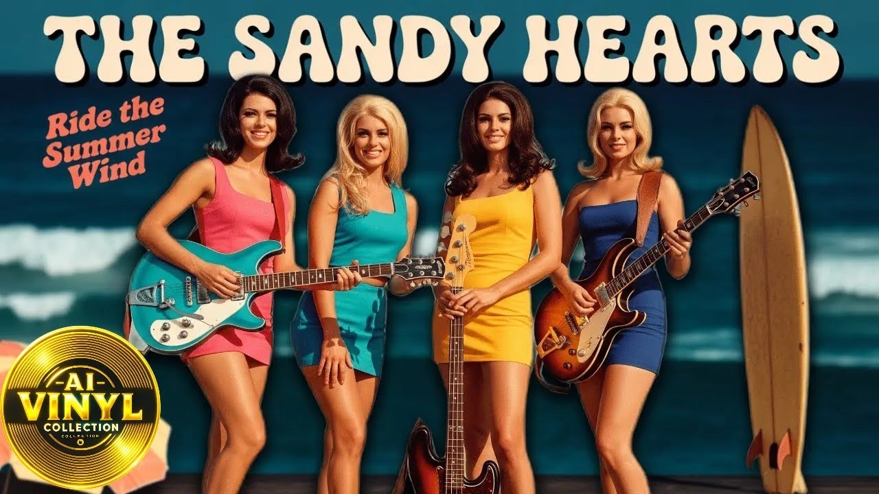 Feel the Summer Vibes with This AI 60s Surf Rock 🎸 The Sandy Hearts – Ride the Summer Wind