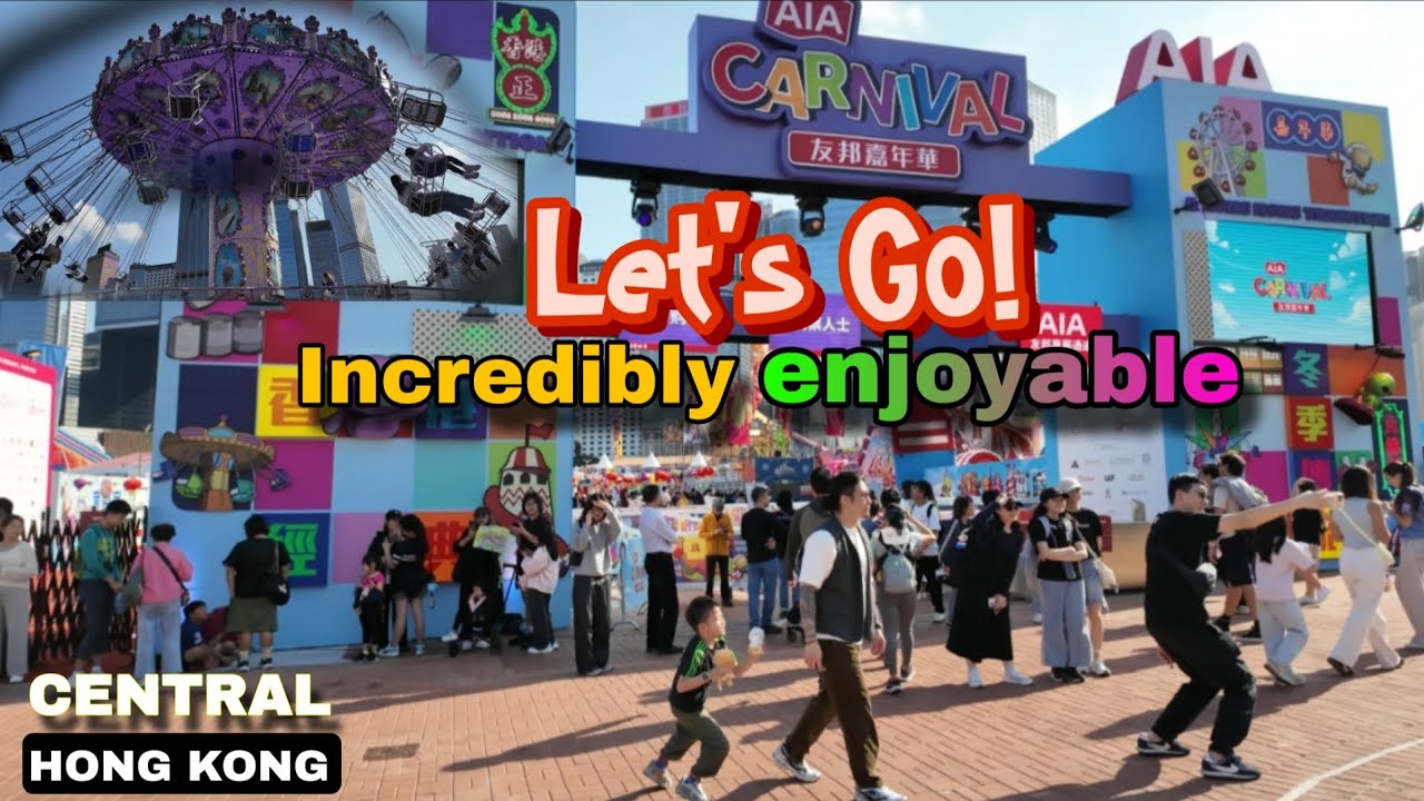 📍Hong kong CARNIVAL Return at Central Harbourfront Walk Tour _ Fantastic Experience | 4k HDR 