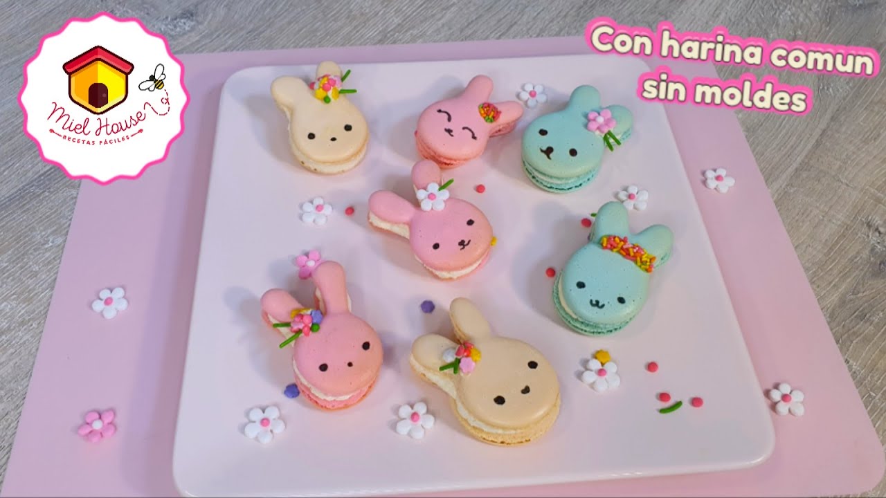 Conejitos de pascuas MACARONS de harina de trigo MUY FACIL