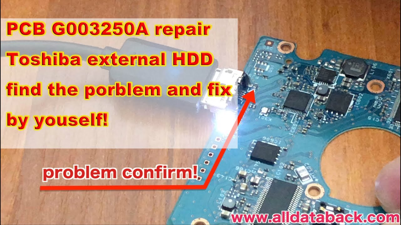 PCB G003250A repair Toshiba external HDD data recovery