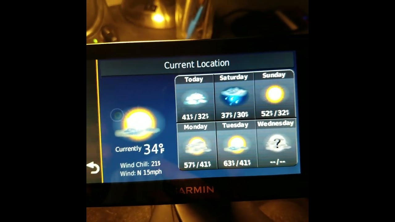 Garmin nuvi 2599 GPS weather report