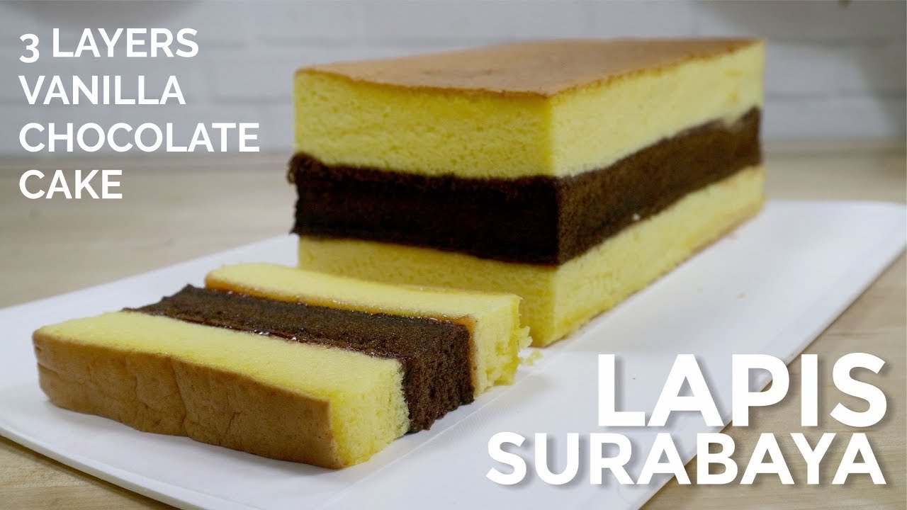 LAPIS SURABAYA LEMBUT (FULL KUNING TELUR) // 3 LAYERS SOFT VANILLA CHOCOLATE CAKE