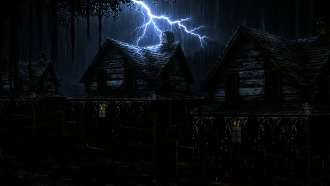 ⚡🌲Cozy Cabin in the Rain While Lightning Danced Above the Roof