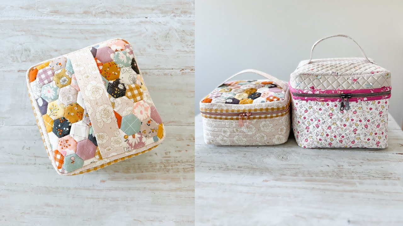 Cutie Cube Bag | How to sew Quilted Organizer | Forgotten Memories fabric | Sewing Case
