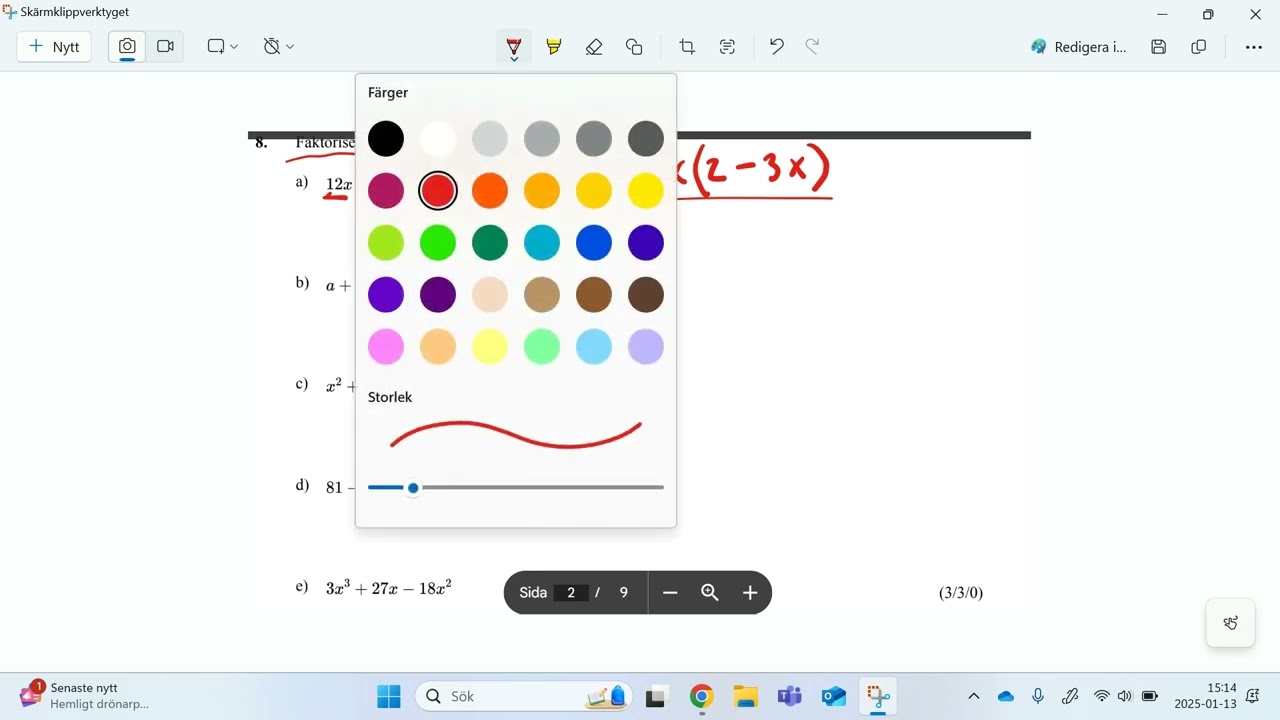 Ma2b, uppg. 7-8, Testprov Algebra