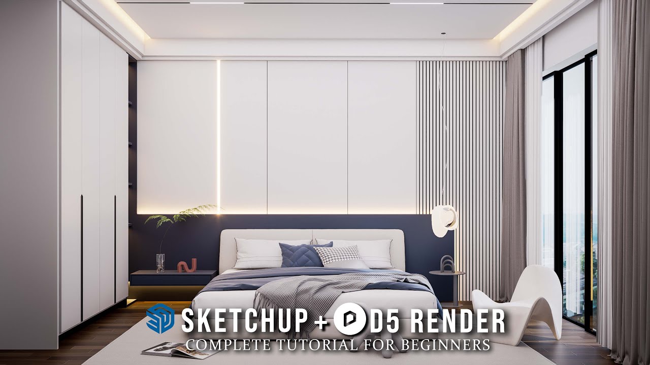 Complete Bedroom Interior Workflow 🔥 | SketchUp + D5 Render (Hindi/Urdu)
