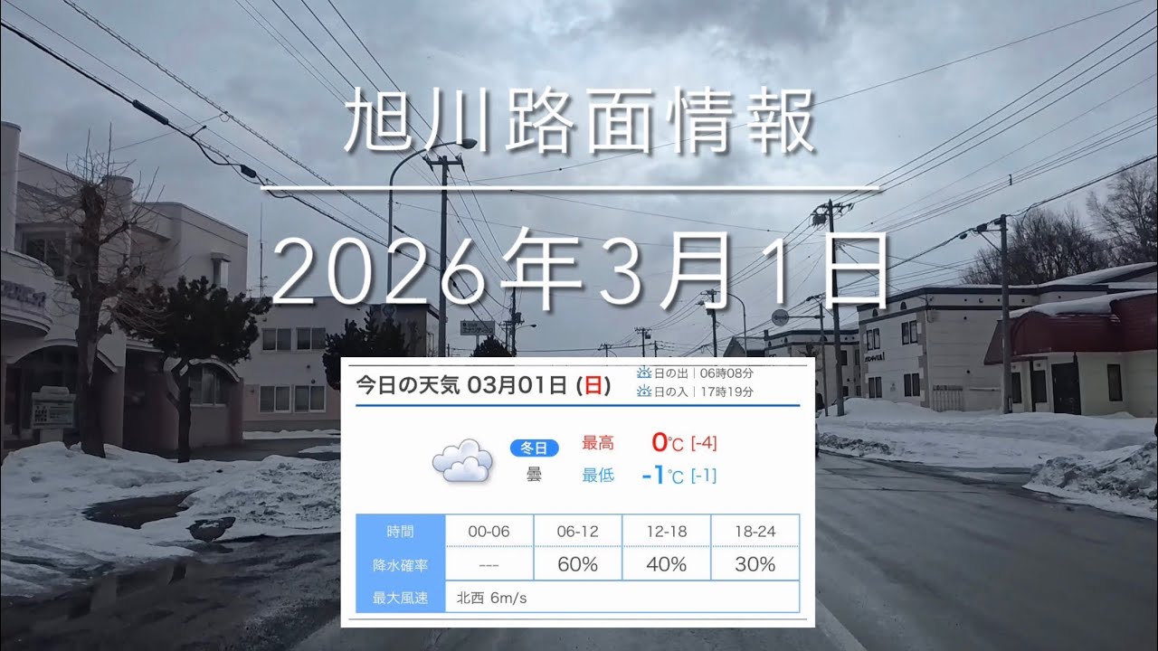 2026年3月1日 旭川路面情報