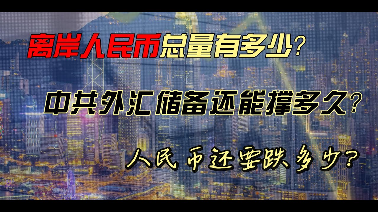 離岸人民幣到底總量規模有多大？中共可動用的維持利率穩定的外匯儲備有多少？什麼會是壓死人民幣匯率的最後一個&ldquo;肥豬&rdquo;！人民幣的長期匯價能看到哪裡？