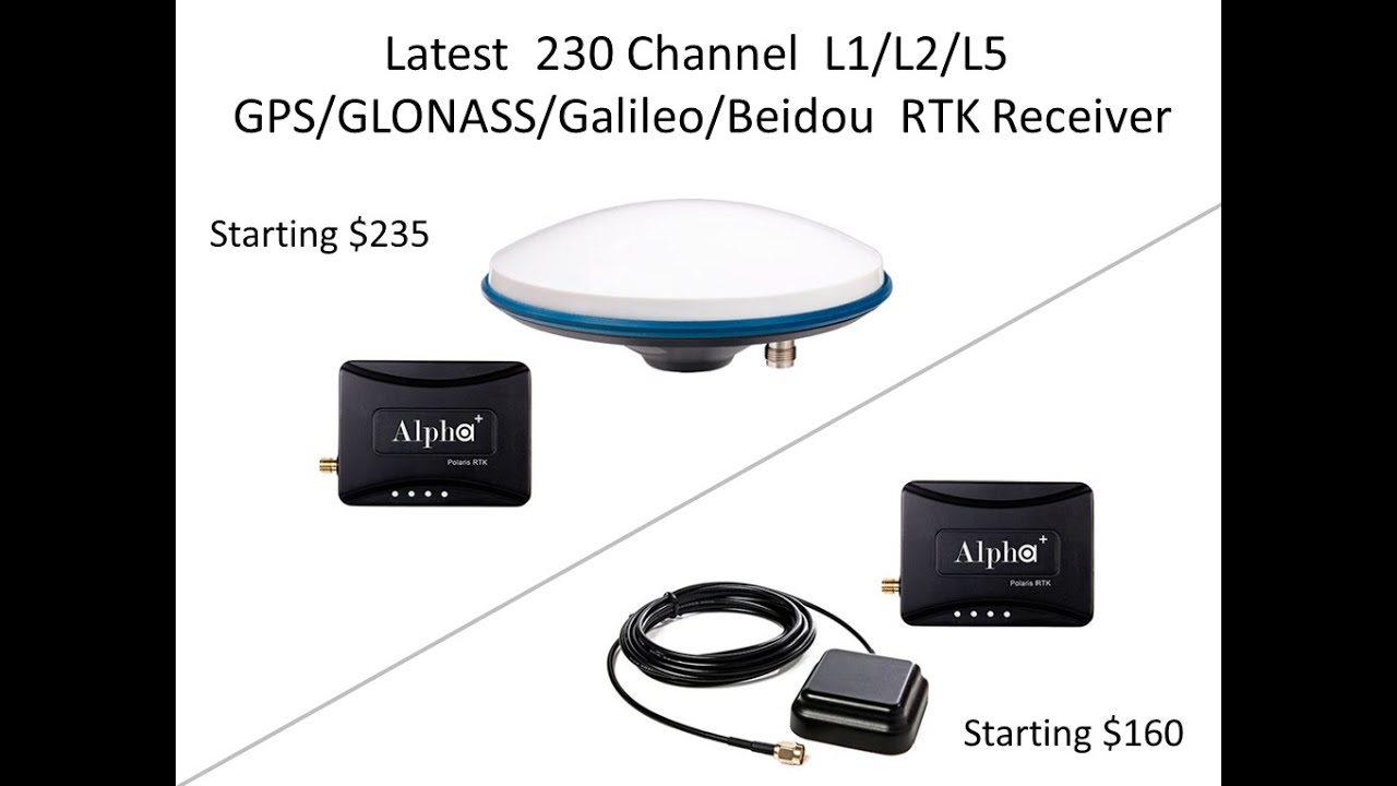 Teste modulo rtk L1 L2 de 230 canais de baixo custo alpha+ rtk polaris
