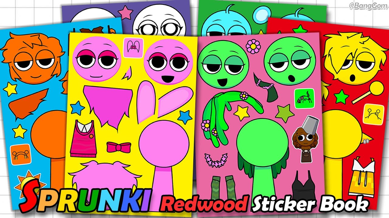 Книга с наклейками SPRUNKI Redwood mod