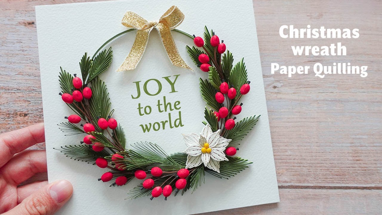 ✨ Christmas wreath paper quilling ✨ How it's made! - DIY winter holidays crafts