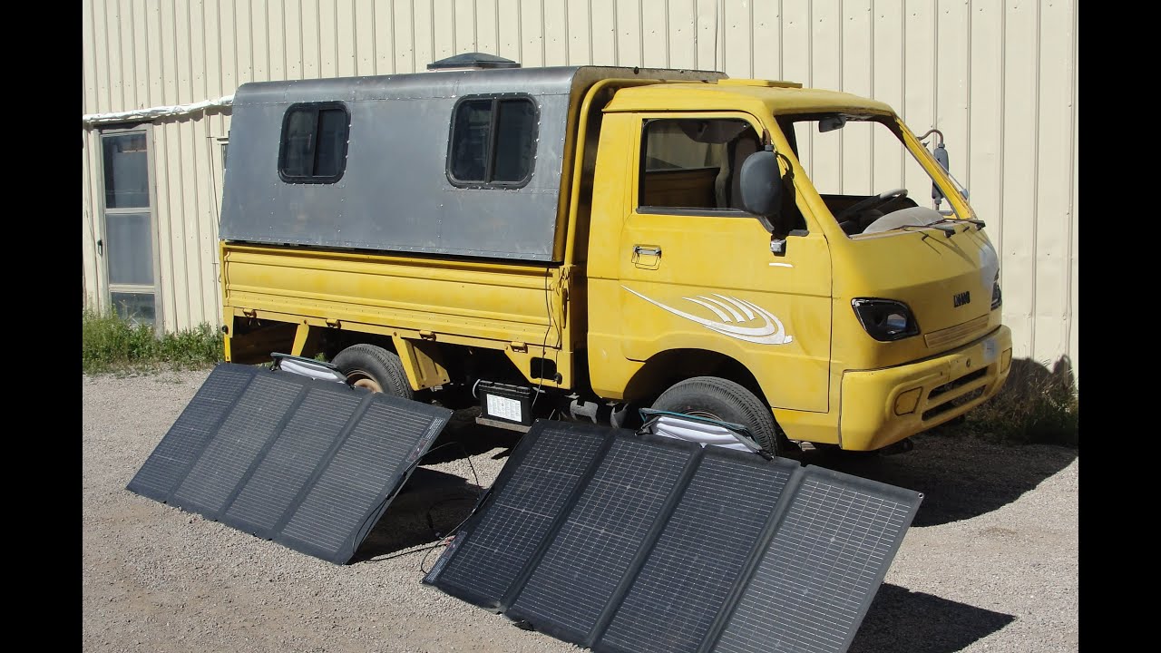 DIY Mini Camper For The Mini Truck With Solar Air Conditioning Powered by Ecoflow Max