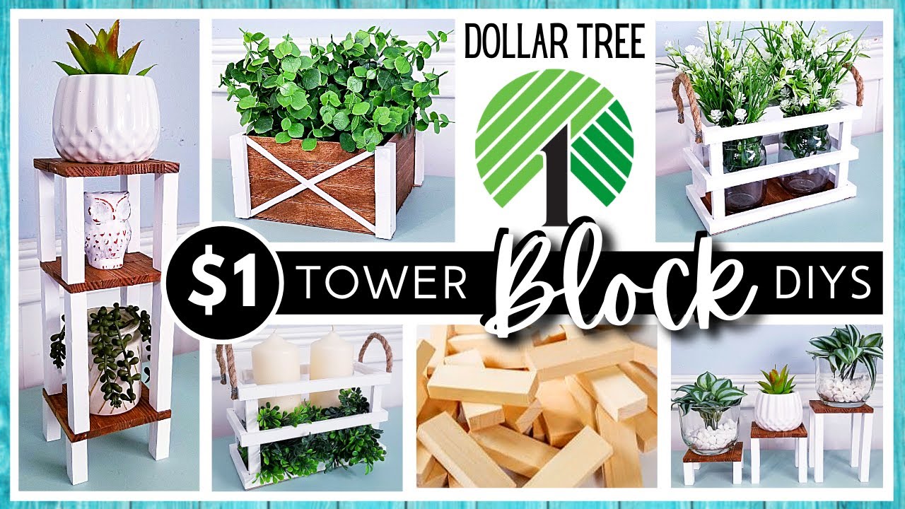 *NEW* DOLLAR TREE DIY using TUMBLING TOWER BLOCKS | Home Decor Crafts | Modern Farmhouse Wood DIYs