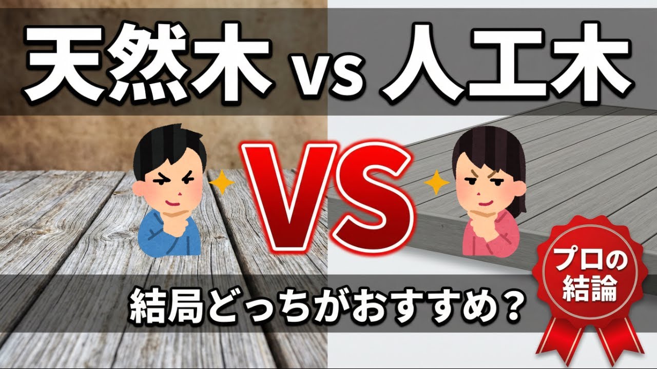 【ウッドデッキ】天然木vs人工木どっちがおすすめ？プロが後悔しない選び方を解説
