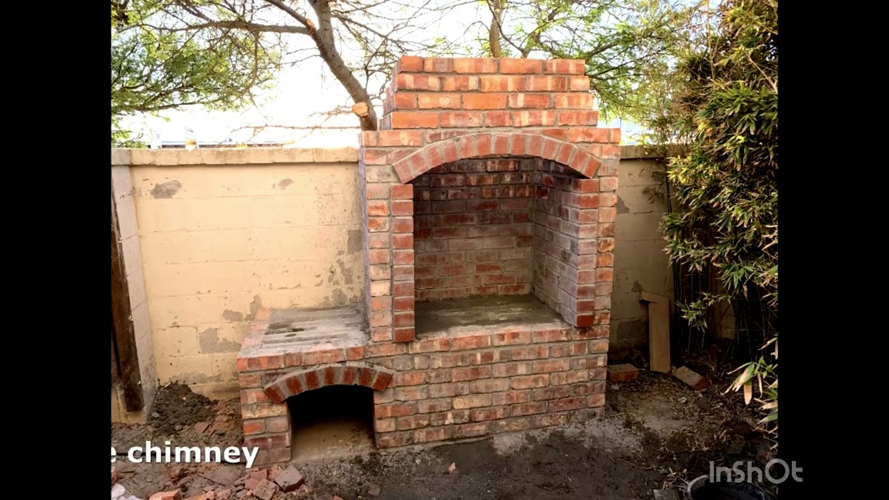 Homemade braai (outdoor barbecue) brick laying project