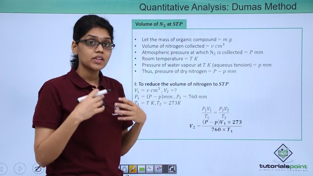 Class 11th – Quantitative Analysis - Nitrogen by Dumas Method | Organic Chemistry | Tutorials Point
