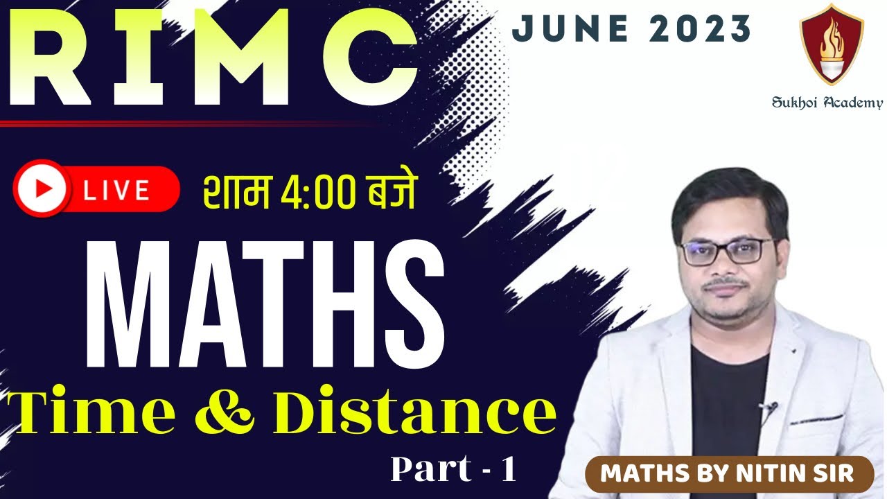 RIMC Math Time and Distance | RIMC Online Coaching | RIMC June 2023 | Maths By Nitin Sir | Jaipur