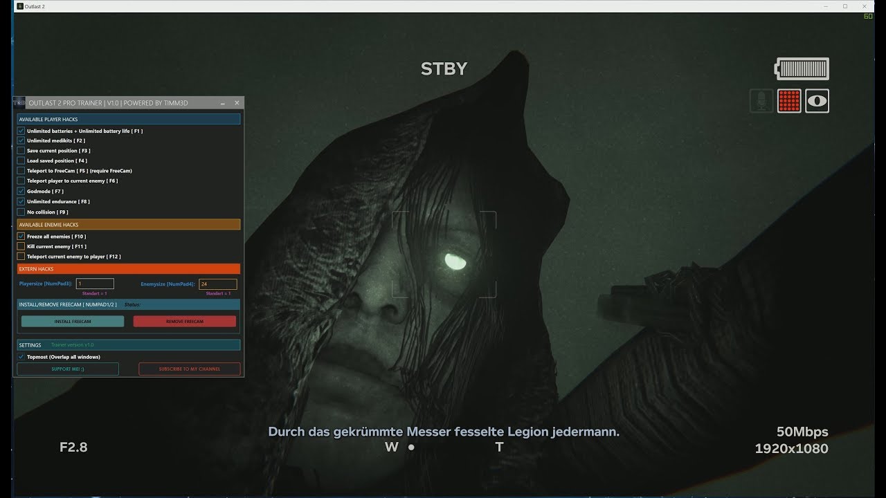Outlast 2 Hack/Trainer + Gameplay