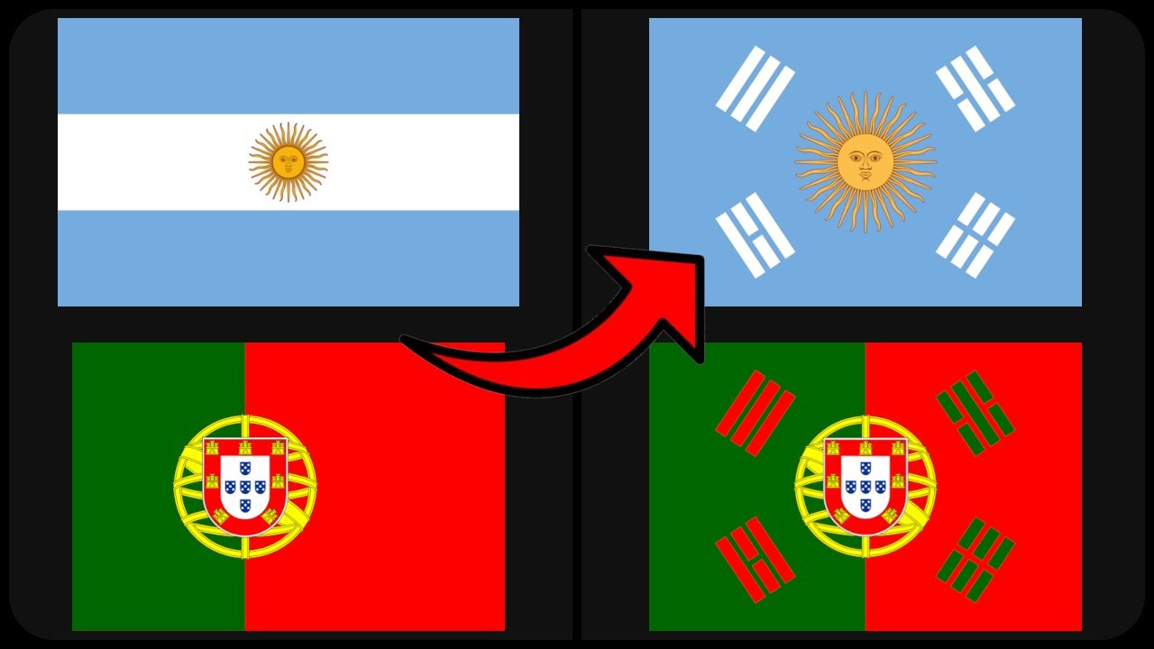 BANDEIRAS com a COREIA do SUL