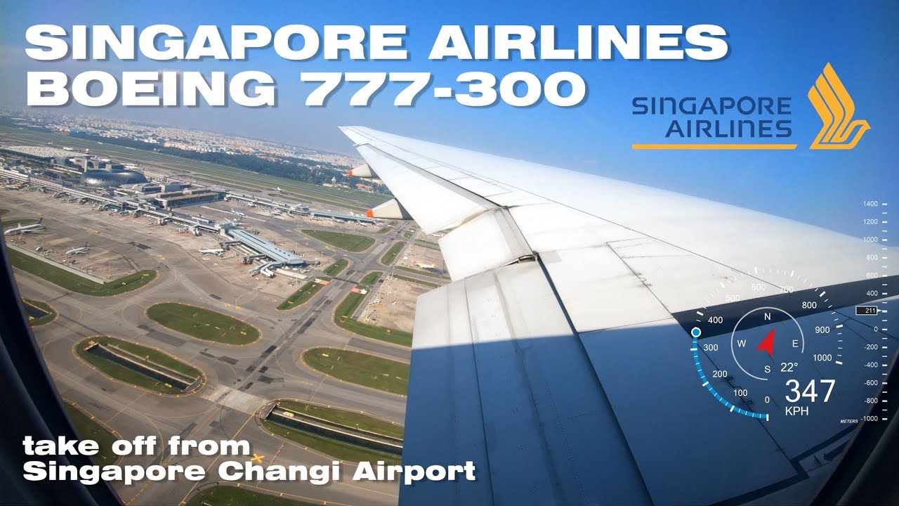 Singapore Airlines SQ910 Taking Off from Singapore Changi Airport with Flight Telemetry [4K]