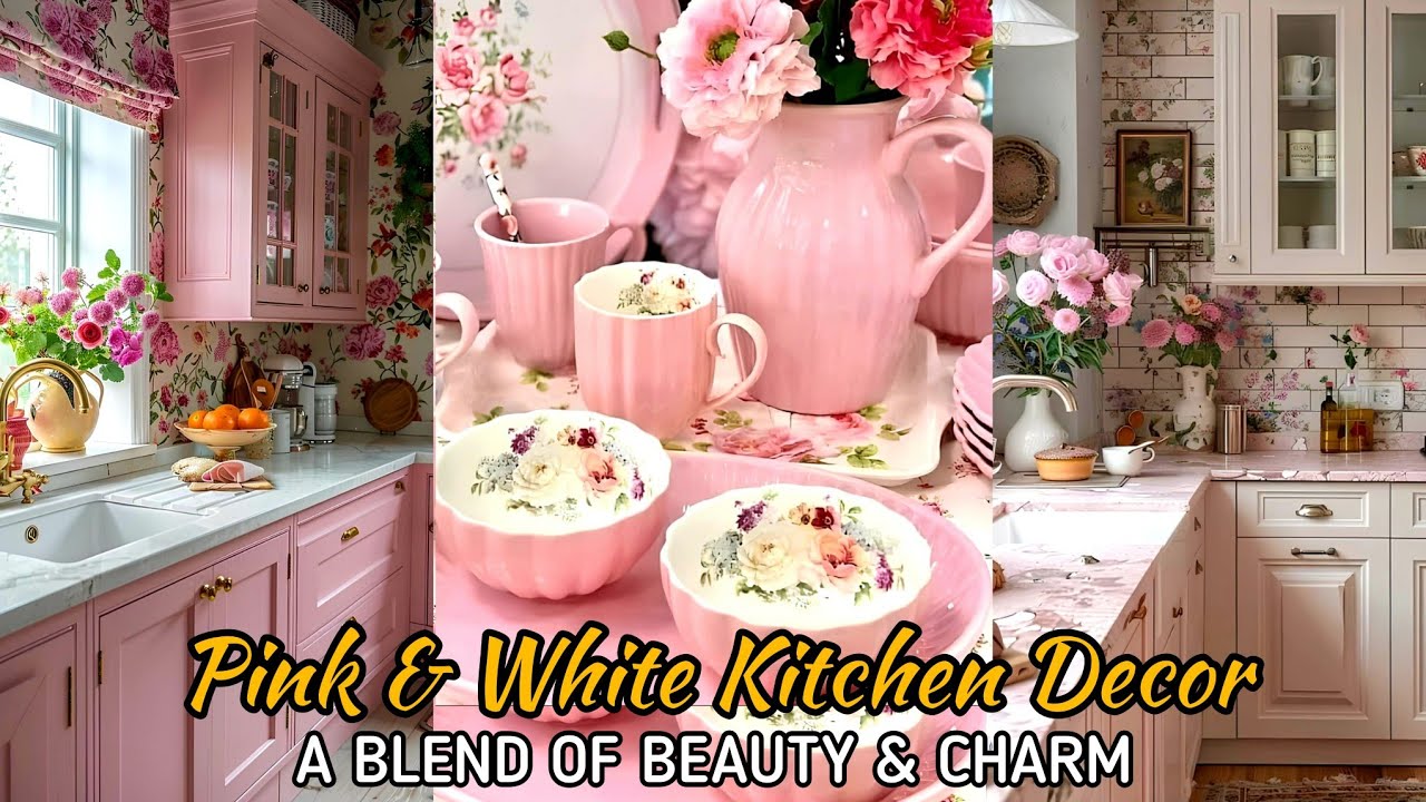 (NEW) Pink & White Tiny Cottage Kitchen Decor Ideas: Showcase Vintage Space With Modern Grace DESIGN