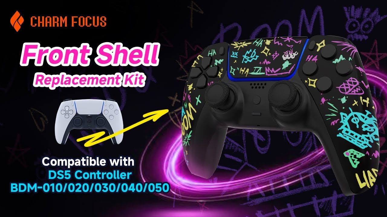 CHARM FOCUS PS5 Controller Faceplate Installation Tutorial with Swappable Joysticks
