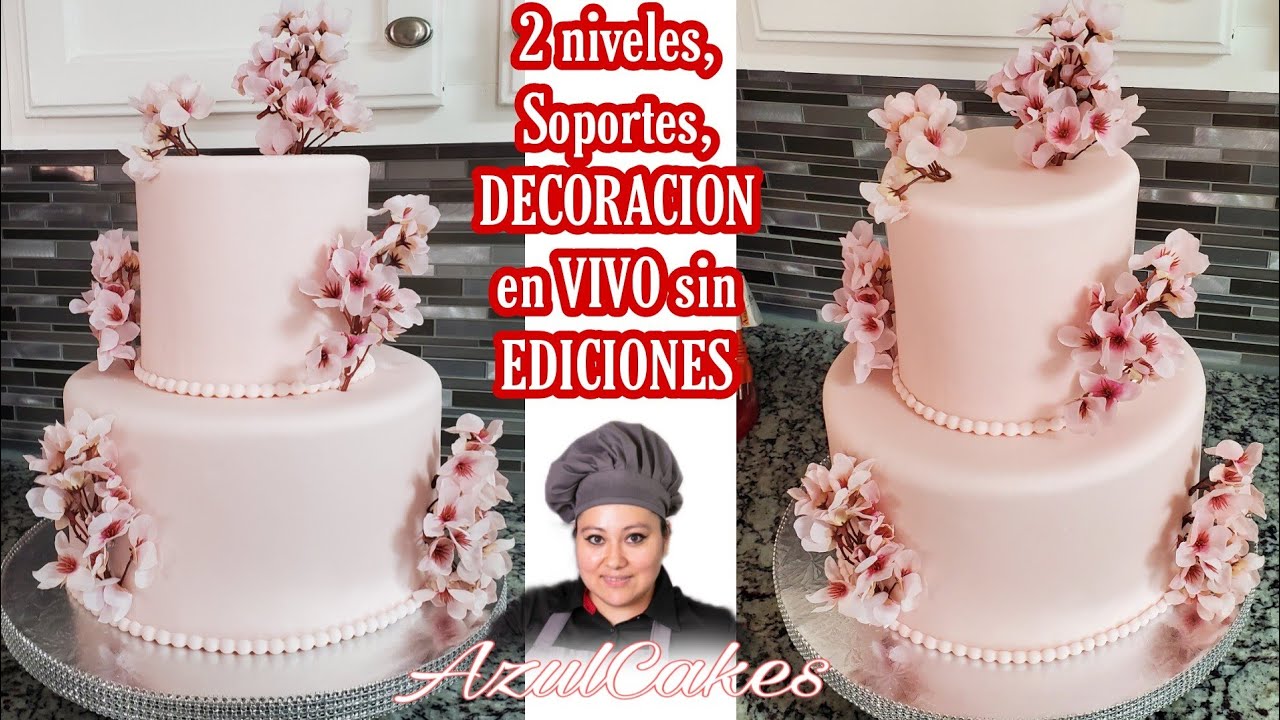 Cherry Blossom pastel  “Flor artificial” pastel fondant 2 niveles / AzulCakes / Cherry Blossom cake