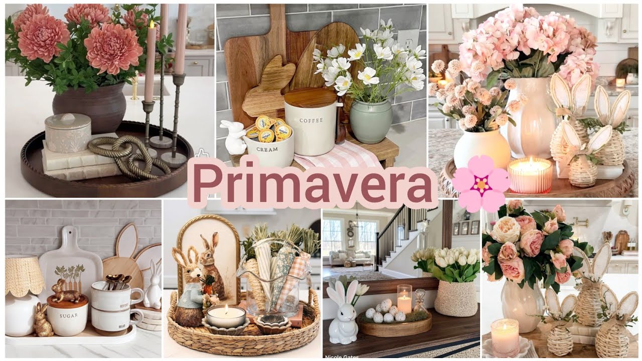 Decoración Pascua Primavera 🌸 Estilo Rústico Moderno 🐇