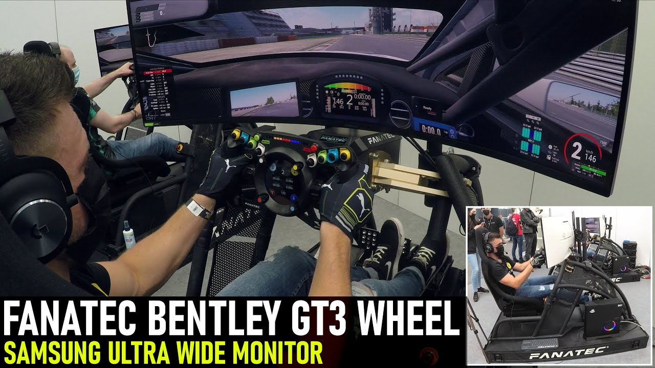 Fanatec 2021 Bentley GT3 Steering Wheel & Direct Drive System + Samsung Curved Ultrawide Monitor