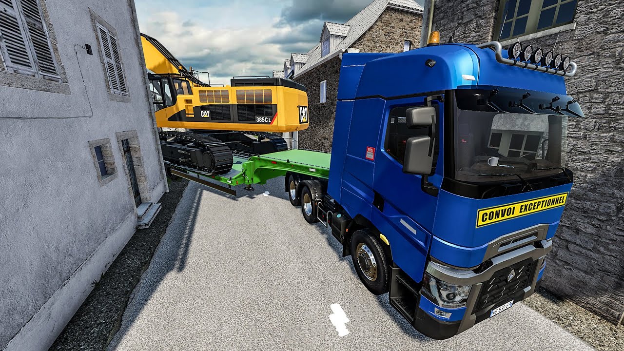 Convoi exceptionnel dans des rues étroites avec accès difficile | Farming Simulator 22