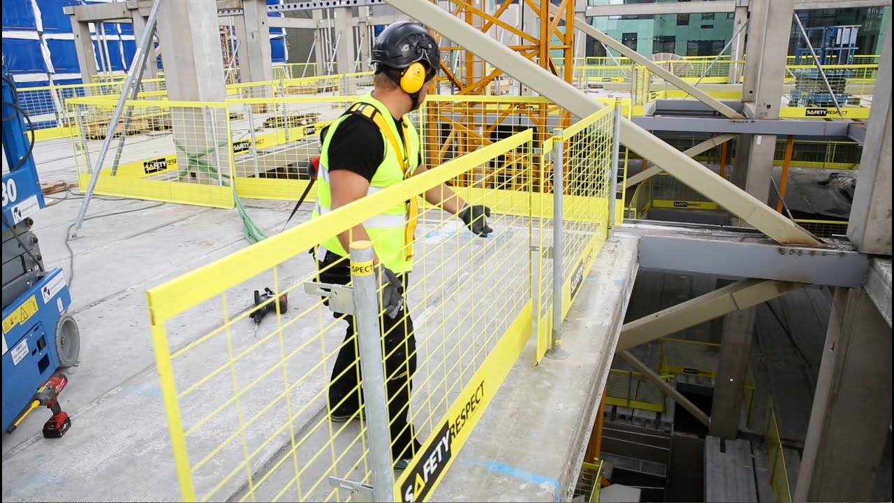 SafetyRespect temporary edge protection system for construction sites