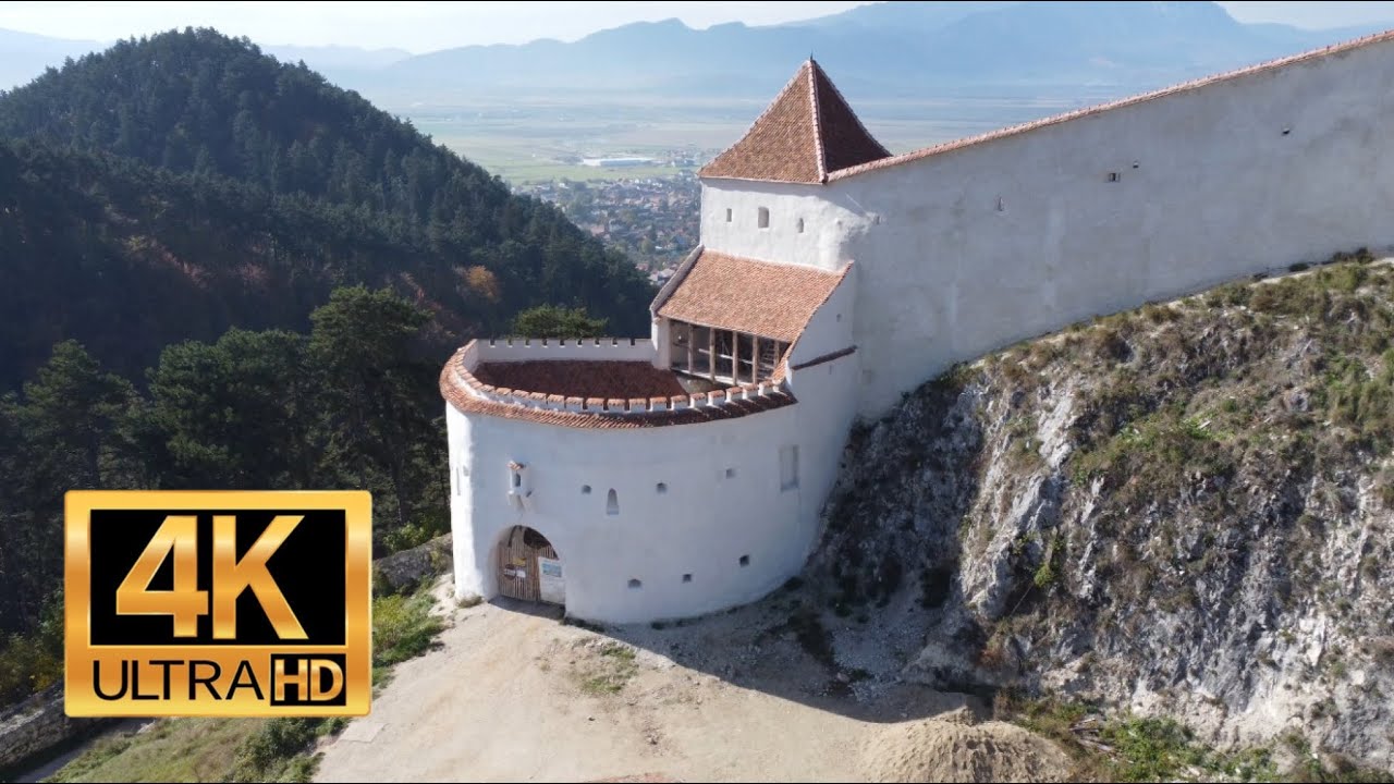 Rasnov Medieval Castle, Romania. Cetatea Rasnov. 4K Video