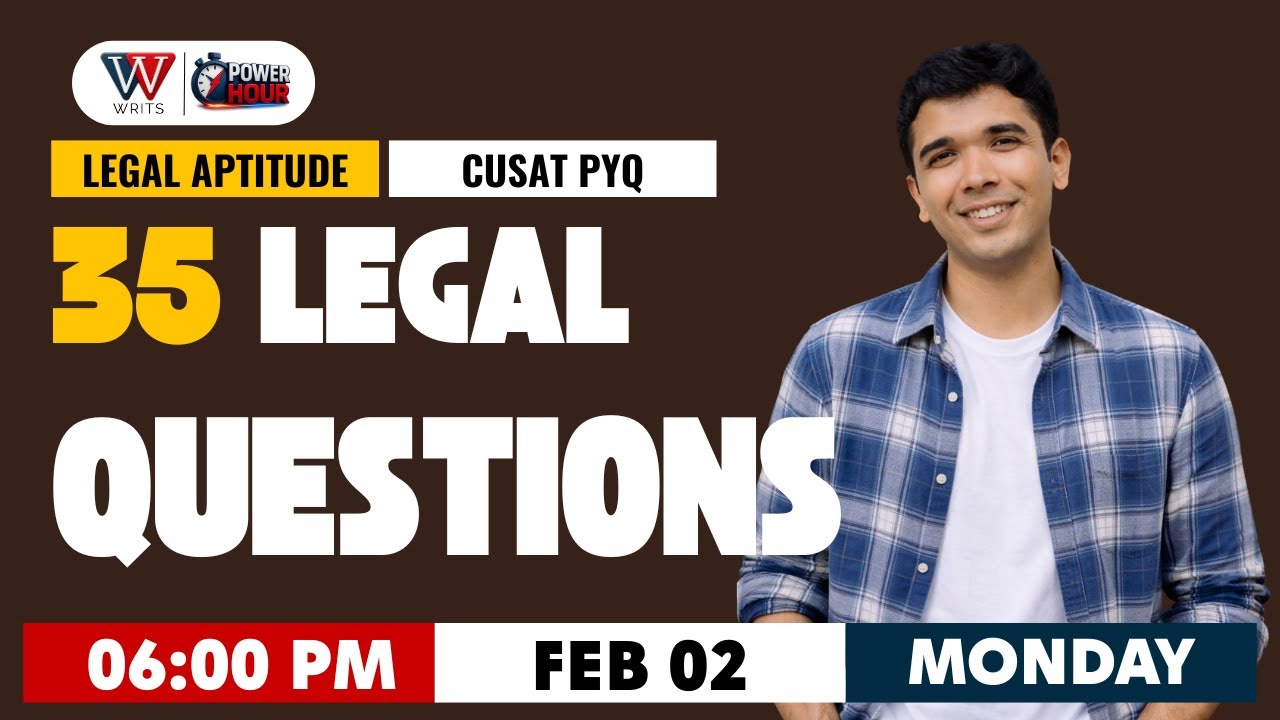 CUSAT 2026 | LEGAL - 35 LEGAL QUESTIONS | IMPORTANT MCQS | KLEE | CUSAT 2026 | LIVE #36