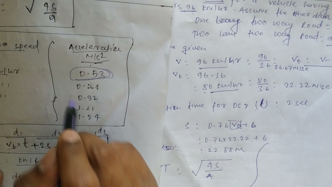 Find OSD Numerical Part ( overtaking sight distance)