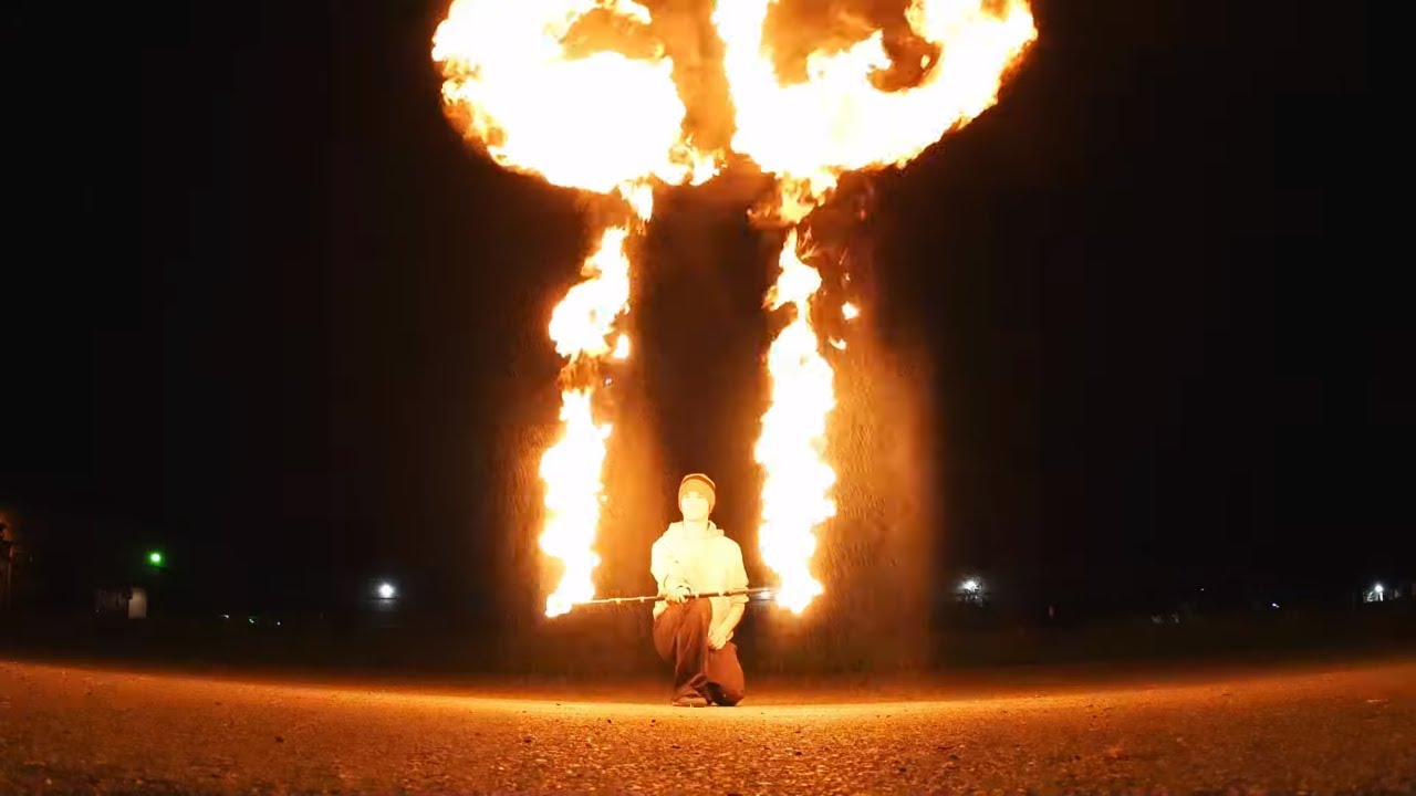Fire Staff Freestyle Spinning