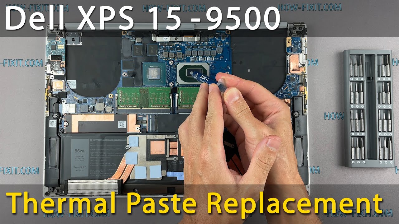 Dell XPS 15 9500 Disassembly, fan cleaning and thermal paste replacement