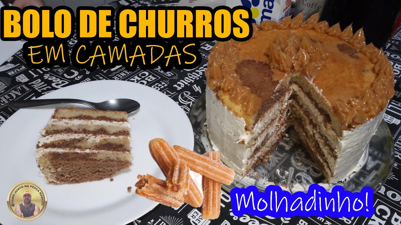 BOLO DE CHURROS EM CAMADAS COM 3 INGREDIENTES E CANELA - Molhadinho Uma Delicia
