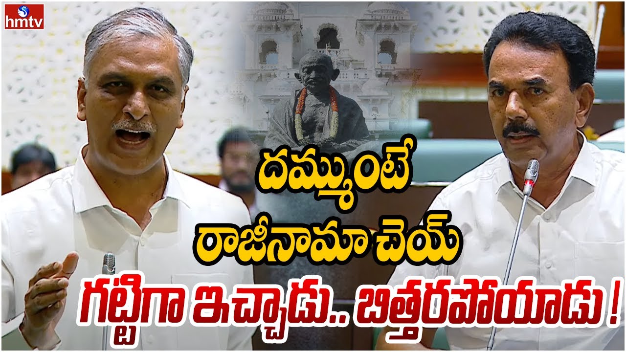 దమ్ముంటే రాజీనామా చెయ్ జూపల్లి ఫైర్..  కౌంటర్ ఇచ్చిన హరీష్ రావు  | Jupally vs Harish Rao | hmtv