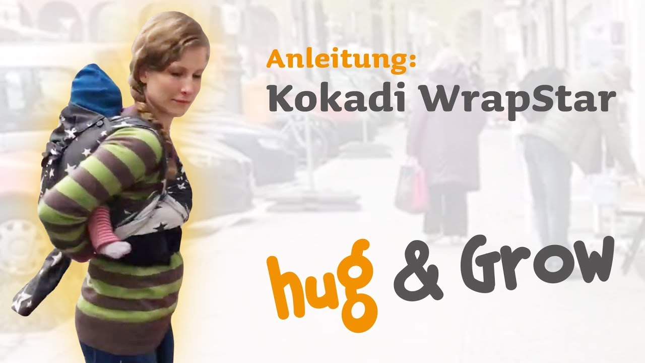 Kokadi Wrapstar Bindeanleitung Tragehilfe auf dem Rücken, Hinten back carry tutorial