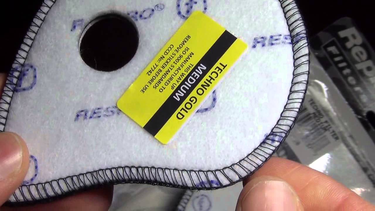 Respro Techno Gold Spare Mask Replacement Filters for Sportsa & City Masks fitting instruction